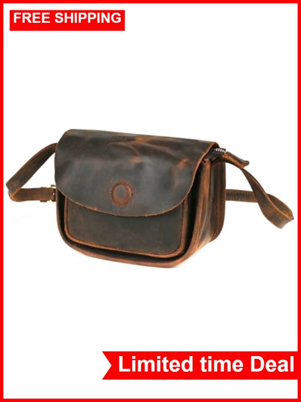 Genuine Crazy Horse Leather Small Satchel Crossbody Top Handle Bag